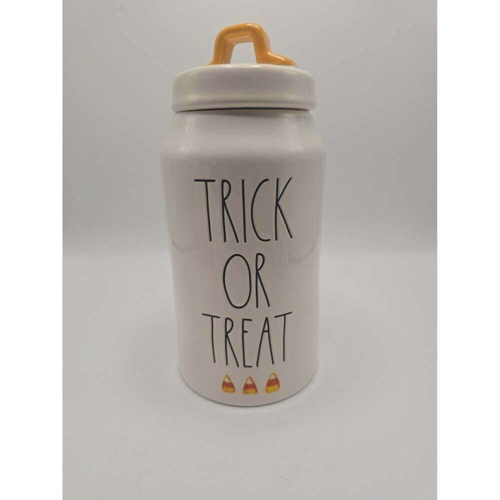 RAE DUNN "TRICK OR TREAT" Cannister Halloween Candy New 9.5 Inches